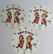 PRIM - TREVIS QUARTZ, ČÍSELNÍK NA NÁSTĚNNÉ HODINY - CHIP a DALE - 3 KUSY, VÝVOZNÍ