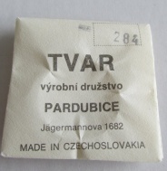 SKLO TVAR PARDUBICE - 284, NEPOUŽITÉ ORIGINÁLNÍ